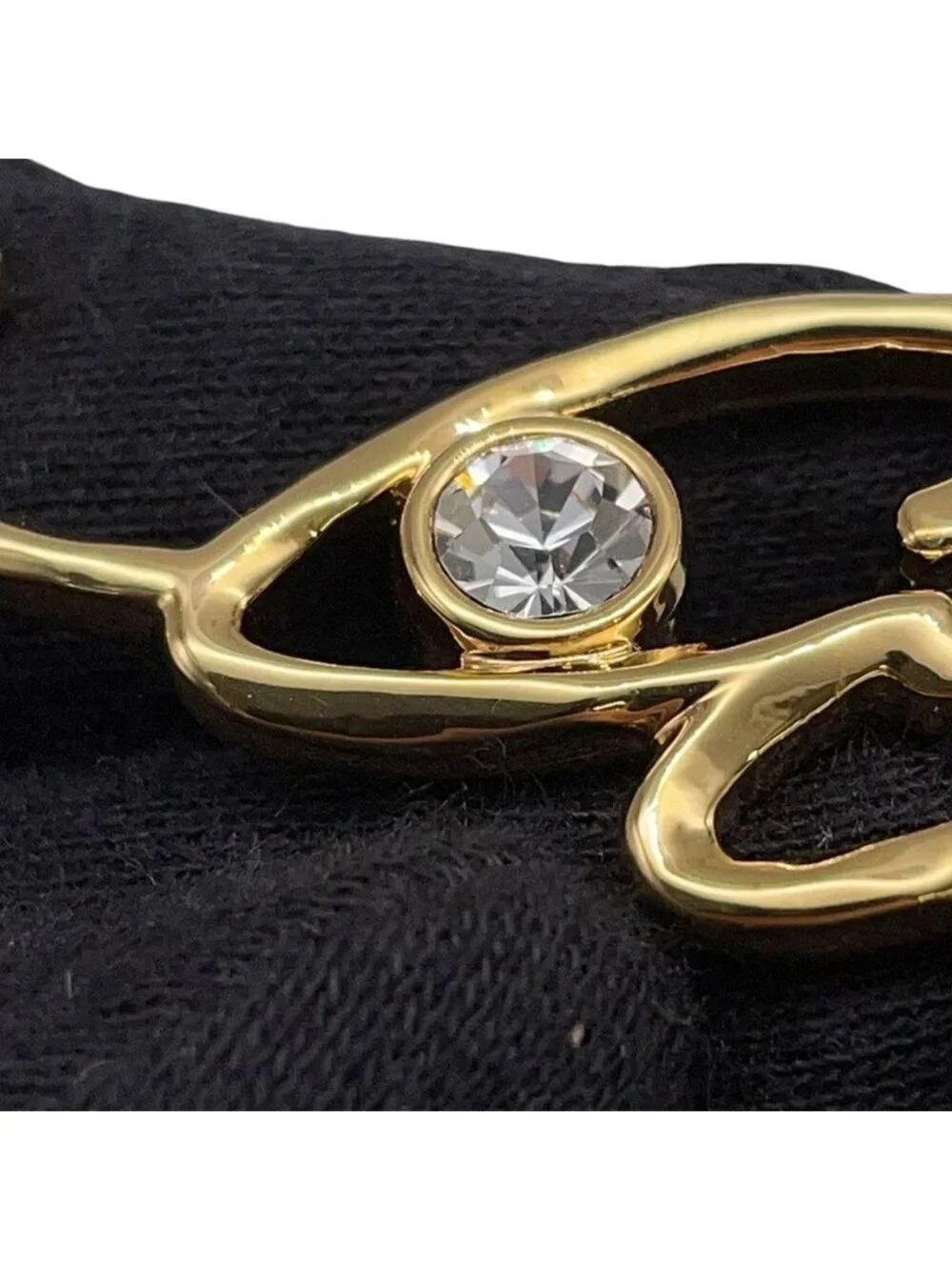 Chanel Necklace I Love CC Logo Rhinestone S Long